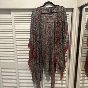 All Saints Red and Black Patterned Wrap